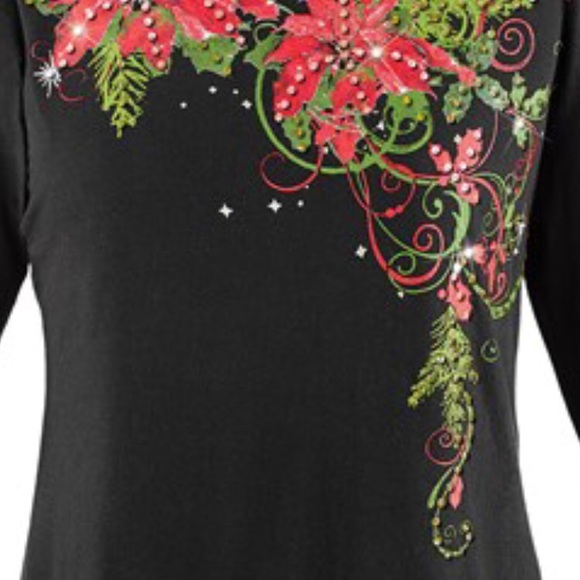 NWT Poinsettia Top - Picture 3 of 4